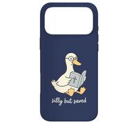 Carcasa para iPhone 17 Pro MAX Ganso Tonto Pero Salvado Leyendo Santa Biblia Lindo Cristiano