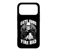 Carcasa para iPhone 17 Pro MAX Gatito Fats Good Fire Bad, Divertido, Amante de los Gatos de Frankenstein