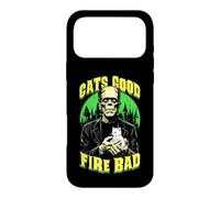 Carcasa para iPhone 17 Pro MAX Gatito Fats Good Fire Bad, Divertido, Amante de los Gatos de Frankenstein