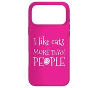 Carcasa para iPhone 17 Pro MAX Gatito sarcástico Retro Divertido con Texto en inglés I Like Cats More Than People