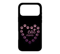Carcasa para iPhone 17 Pro MAX Gato Mamá Corazón Huellas Estéticas Lindas Patas Rosa
