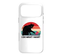 Carcasa para iPhone 17 Pro MAX Gato Negro Retro Hago lo Que Quiero - Funny Cat Lover