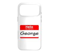 Carcasa para iPhone 17 Pro MAX George, Hola, me llamo Etiqueta, Placa