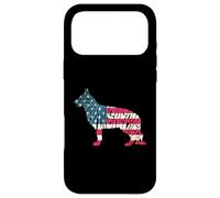 Carcasa para iPhone 17 Pro MAX German Shepherd American Flag 4th of July Funny Dog Lover