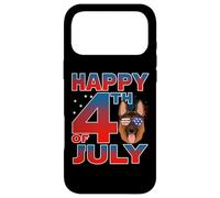 Carcasa para iPhone 17 Pro MAX German Shepherd Dog American Flag Glasses Happy 4th of July