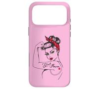 Carcasa para iPhone 17 Pro MAX Girl Power Modern Rosie The Riveter Pinup Retro Rosa Girly