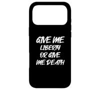 Carcasa para iPhone 17 Pro MAX Give Me Liberty or Give Me Death con Fuente Blanca Retro