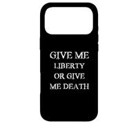 Carcasa para iPhone 17 Pro MAX Give Me Liberty or Give Me Death con Fuente Blanca Vintage