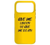 Carcasa para iPhone 17 Pro MAX Give Me Liberty or Give Me Death con Fuente Negra Retro