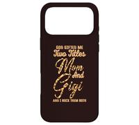 Carcasa para iPhone 17 Pro MAX God Gifted me Two Titles Mom Gigi Leopard Mother's Day