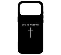 Carcasa para iPhone 17 Pro MAX God Is Awesome Cross - Minimalista Cristiano Religioso Jesús