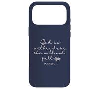Carcasa para iPhone 17 Pro MAX God is Within Her She Will Not Fall 46 5 Bible Verse Blue