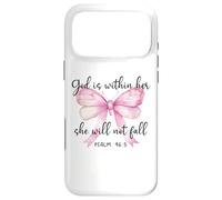 Carcasa para iPhone 17 Pro MAX God is Within Her She Will Not Fall Christian Bow Psalm 46:5
