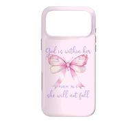 Carcasa para iPhone 17 Pro MAX God is Within Her She Will Not Fall Christian Butterfly 46:5
