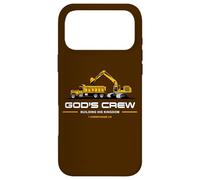 Carcasa para iPhone 17 Pro MAX God'S Crew - Excavator Construction Kids Christian 1 Cor 3:9