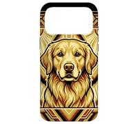 Carcasa para iPhone 17 Pro MAX Golden Retriever Retro de Estilo Art Decó
