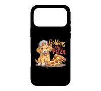 Carcasa para iPhone 17 Pro MAX Golden Retrievers Y Pizza Cute Puppy Golden Retriever Perros