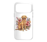 Carcasa para iPhone 17 Pro MAX Goldie Sporting Dog Vintage Flowers Floral Golden Retriever