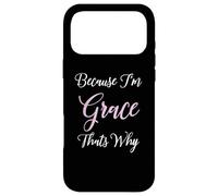 Carcasa para iPhone 17 Pro MAX Grace Name Personalizado Mujer Lindo Rosa Negro Hermana Niña