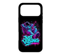 Carcasa para iPhone 17 Pro MAX Gráfico de Astronauta Morado y Verde Azulado Just Vibing para Hombre