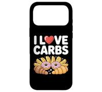Carcasa para iPhone 17 Pro MAX Gráfico humorístico Divertido para Amantes del Pan I Love Carbs