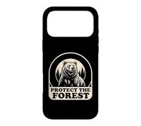 Carcasa para iPhone 17 Pro MAX Gráfico Retro de la Naturaleza de un Oso Pardo Llamado Protect The Forest