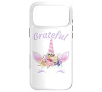 Carcasa para iPhone 17 Pro MAX Grateful: Unicornio Elegante Agradecido para Mujeres y niños