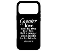 Carcasa para iPhone 17 Pro MAX Greater Love Hath No Man John 15:13 Versículo de la Biblia Escritura