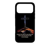 Carcasa para iPhone 17 Pro MAX Greater Love Hath No Man Than This - John 15:13 Jesus Cross