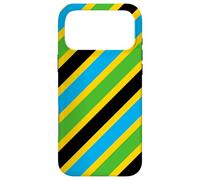 Carcasa para iPhone 17 Pro MAX Green Blue Yellow Black Diagonal Tanzania Pattern