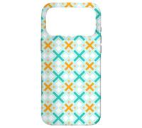 Carcasa para iPhone 17 Pro MAX Green Coral Yellow Cross X-Shape Square Refreshing Pattern