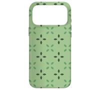 Carcasa para iPhone 17 Pro MAX Green Dark Olive Cross Leaves Geometric Fresh Pattern