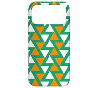 Carcasa para iPhone 17 Pro MAX Green Orange White Ireland Tricolor Triangle Zigzag Pattern