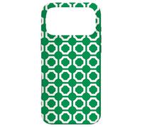 Carcasa para iPhone 17 Pro MAX Green White Connected Hexagon Ring Circle Geometric Pattern