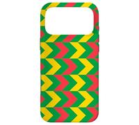 Carcasa para iPhone 17 Pro MAX Green Yellow Red Herringbone Stripe Mali Pattern