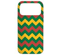 Carcasa para iPhone 17 Pro MAX Green Yellow Red Lithuania Tricolor Zigzag Vilnius Pattern