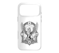 Carcasa para iPhone 17 Pro MAX Griffin Sagrado Guardián Mítico Criatura Grabado Línea Arte