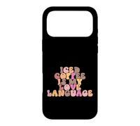 Carcasa para iPhone 17 Pro MAX Groovy Love Iced Coffee Saying Is My Language Retro