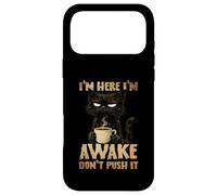 Carcasa para iPhone 17 Pro MAX Grumpy Black Cat Coffee, Estoy Despierto, no Mejora su Estado de ánimo por la mañana