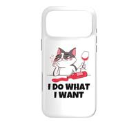 Carcasa para iPhone 17 Pro MAX Hago lo Que Quiero Gato derramando Vino Tinto - Amantes del Gato y el Vino