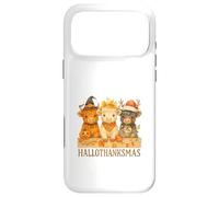 Carcasa para iPhone 17 Pro MAX Hallothanksmas Highland Cow Trio Halloween Thanksgiving