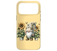 Carcasa para iPhone 17 Pro MAX Happy Gardening GNOME with Butterflies Decor Cute Sunflower