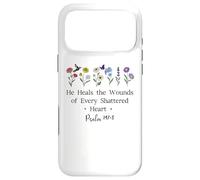 Carcasa para iPhone 17 Pro MAX He Heals The Wounds of Every Shattered Heart God Psalm 147:3