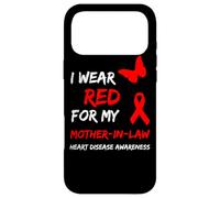 Carcasa para iPhone 17 Pro MAX Heart Disease I Wear Red For My Mother-In-Law Ribbon