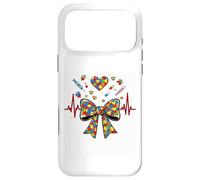 Carcasa para iPhone 17 Pro MAX Heartbeat Line Autismo Concientización Enfermera Arco Puzzle Coqueta