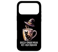 Carcasa para iPhone 17 Pro MAX Hello Darkness My Old Friend Black Cat Coffee Mug Witchy Cat