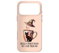 Carcasa para iPhone 17 Pro MAX Hello Darkness My Old Friend Black Cat Coffee Mug Witchy Cat