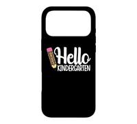 Carcasa para iPhone 17 Pro MAX Hello Kindergarten Teacher Leopard Pencil Regreso a la Escuela