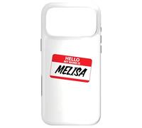 Carcasa para iPhone 17 Pro MAX Hello My Name Is Melisa Diseño de Etiqueta de Nombre clásico