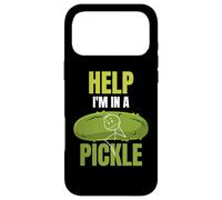 Carcasa para iPhone 17 Pro MAX Help I'm In A Pickle Sarcástico Juego de Palabras Divertido para el Amante de los pepinillos